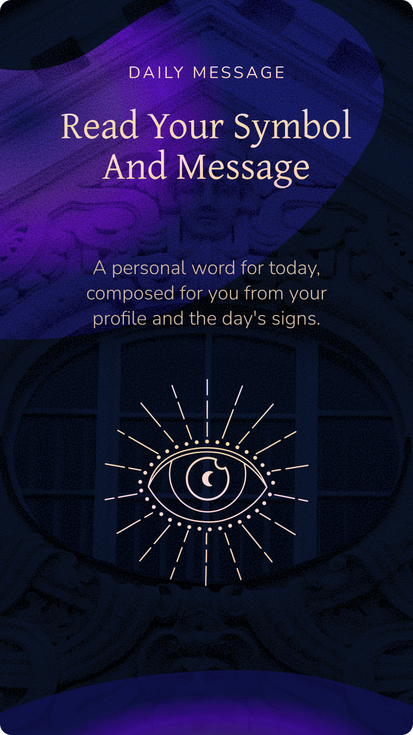 Amula Daily Message preview with an eye and moon symbol